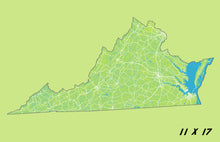Load image into Gallery viewer, Virginia Map Print