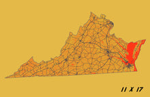 Load image into Gallery viewer, Virginia Map Print