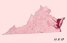 Load image into Gallery viewer, Virginia Map Print