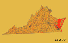 Load image into Gallery viewer, Virginia Map Print