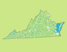 Load image into Gallery viewer, Virginia Map Print