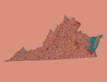 Load image into Gallery viewer, Virginia Map Print