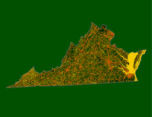 Load image into Gallery viewer, Virginia Map Print