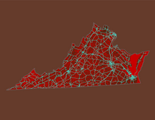 Load image into Gallery viewer, Virginia Map Print