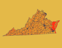 Load image into Gallery viewer, Virginia Map Print