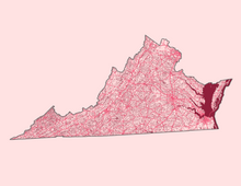Load image into Gallery viewer, Virginia Map Print