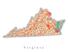 Load image into Gallery viewer, Virginia Map Print