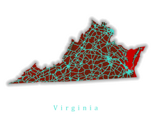 Load image into Gallery viewer, Virginia Map Print