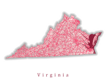Load image into Gallery viewer, Virginia Map Print