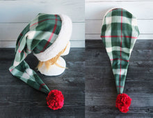 Load image into Gallery viewer, Plaid Santa Sherpa Hat