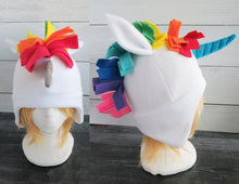 Load image into Gallery viewer, Rainbow Unicorn Fleece Hat