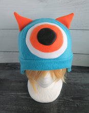 Load image into Gallery viewer, Two Horned Monster Hat - One Eye Monster Horns Fleece Hat
