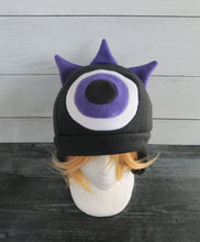 Load image into Gallery viewer, Three Horned Monster Hat - One Eye Monster Horns Fleece Hat
