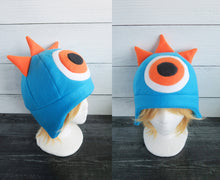 Load image into Gallery viewer, Three Horned Monster Hat - One Eye Monster Horns Fleece Hat
