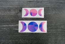 Load image into Gallery viewer, Moon Phase Sailor Moon Boho Cresent Moon decal  holographic blue