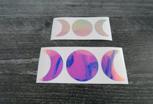 Load image into Gallery viewer, Moon Phase Sailor Moon Boho Cresent Moon decal  holographic blue