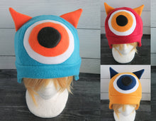 Load image into Gallery viewer, Two Horned Monster Hat - One Eye Monster Horns Fleece Hat
