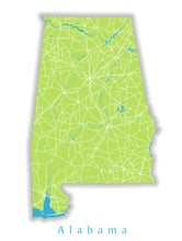 Load image into Gallery viewer, Alabama State Map Print
