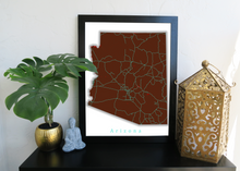 Load image into Gallery viewer, Arizona State Map Print
