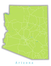 Load image into Gallery viewer, Arizona State Map Print