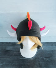 Load image into Gallery viewer, Rainbow Dragon Double Horned or Monster Fleece Hat

