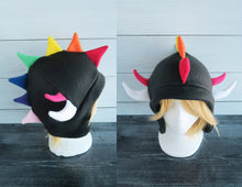 Load image into Gallery viewer, Rainbow Dragon Double Horned or Monster Fleece Hat