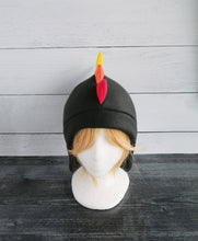 Load image into Gallery viewer, Rainbow Dragon Fleece Hat - 2 Spike Row / Black on SALE