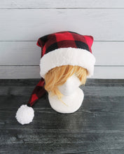 Load image into Gallery viewer, Plaid Santa Sherpa Hat