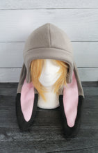 Load image into Gallery viewer, Gray Black Bunny and/or Fox Fleece Hat