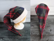 Load image into Gallery viewer, Plaid Santa Sherpa Hat