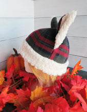 Load image into Gallery viewer, Cabin Plaid Cat Fleece Hat - Sherpa Hat