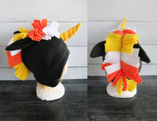 Load image into Gallery viewer, Custom Candy Corn Unicorn Fleece Hat
