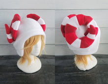 Load image into Gallery viewer, Candy Cane Sheep - Fleece Hat