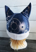 Load image into Gallery viewer, Celestial Cat  - Constellation Cat Fleece Hat - Sherpa Hat