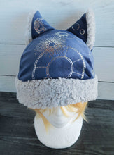 Load image into Gallery viewer, Celestial Cat  - Constellation Cat Fleece Hat - Sherpa Hat