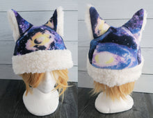 Load image into Gallery viewer, Space Cat - Cosmic Cat Fleece Hat - Sherpa Hat