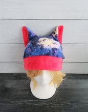 Load image into Gallery viewer, Space Cat - Cosmic Cat Fleece Hat - Sherpa Hat
