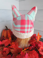 Load image into Gallery viewer, Cotton Candy Plaid Cat Fleece Hat - Sherpa Hat