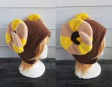 Load image into Gallery viewer, Custom Sheep Two-Toned Horns - Fleece Hat
