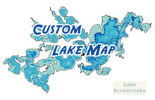 Load image into Gallery viewer, Custom Minnesota Lake Map Print - Bathymetry Map