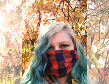 Load image into Gallery viewer, Fall Plaid Face Mask - Washable