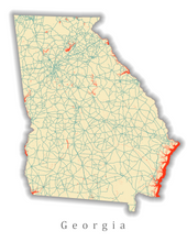 Load image into Gallery viewer, Georgia State Map Print