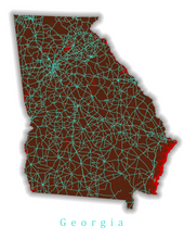 Load image into Gallery viewer, Georgia State Map Print