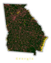 Load image into Gallery viewer, Georgia State Map Print