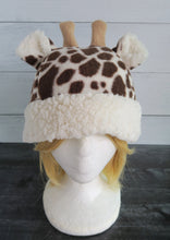 Load image into Gallery viewer, Giraffe Fleece Hat - Sherpa Hat