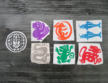 Load image into Gallery viewer, SET of 7 - Mayan Animals - Decal/Vinyl Sticker