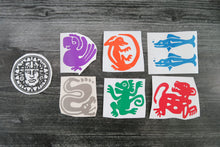 Load image into Gallery viewer, SET of 7 - Mayan Animals - Decal/Vinyl Sticker
