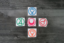 Load image into Gallery viewer, SET of 5 - Inner Planet - Decals/Stickers
