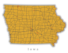 Load image into Gallery viewer, Iowa State Map Print