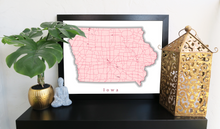 Load image into Gallery viewer, Iowa State Map Print